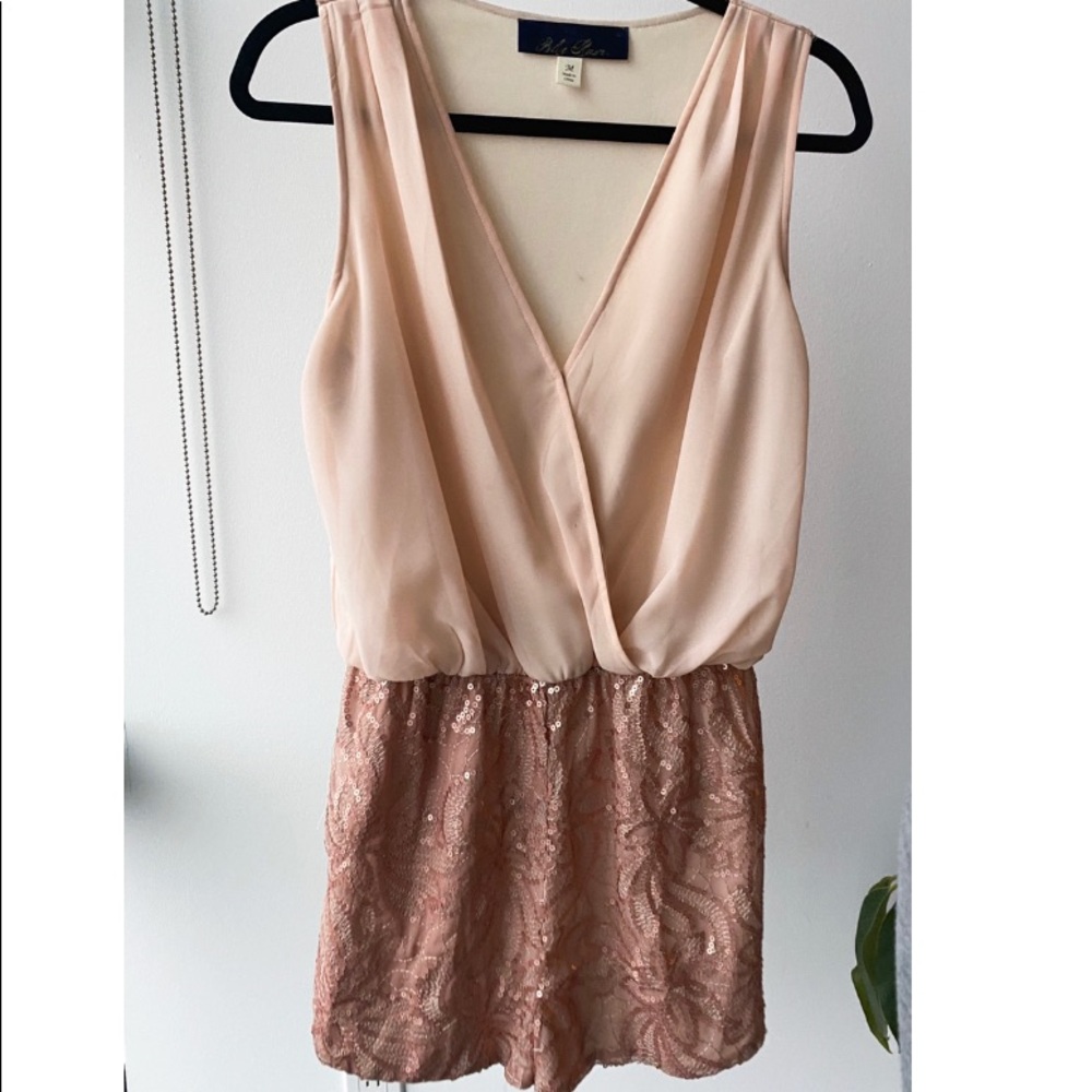 Pink and rose gold romper